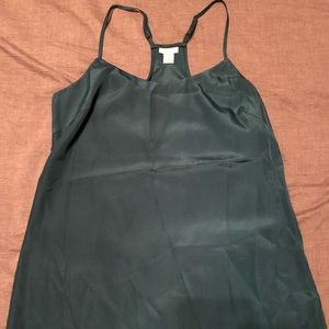 Jcrew emerald green satin top